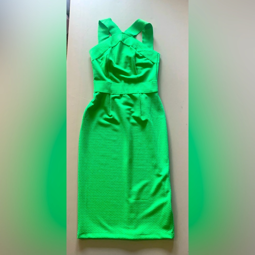 New York & Company Green Criss-Cross Dress